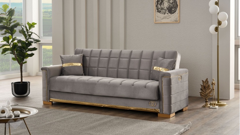 Диван Агра триместни сив - изглед 1