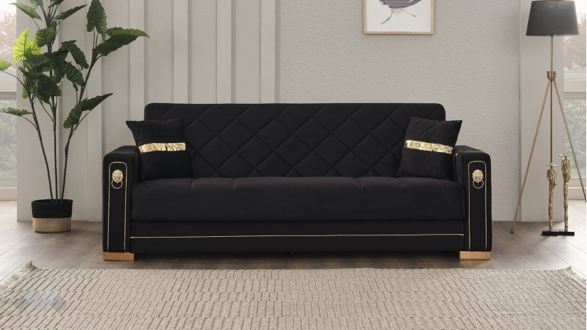 Диван Анталия триместни черен - изглед 2