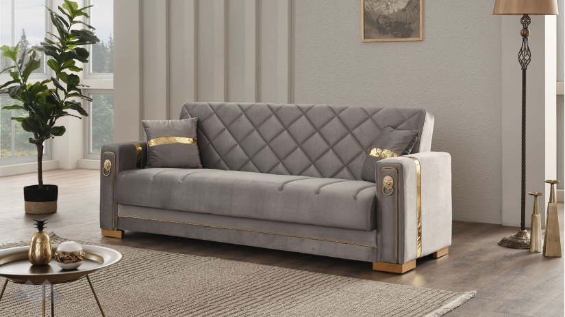 Диван Анталия триместни сив - изглед 1