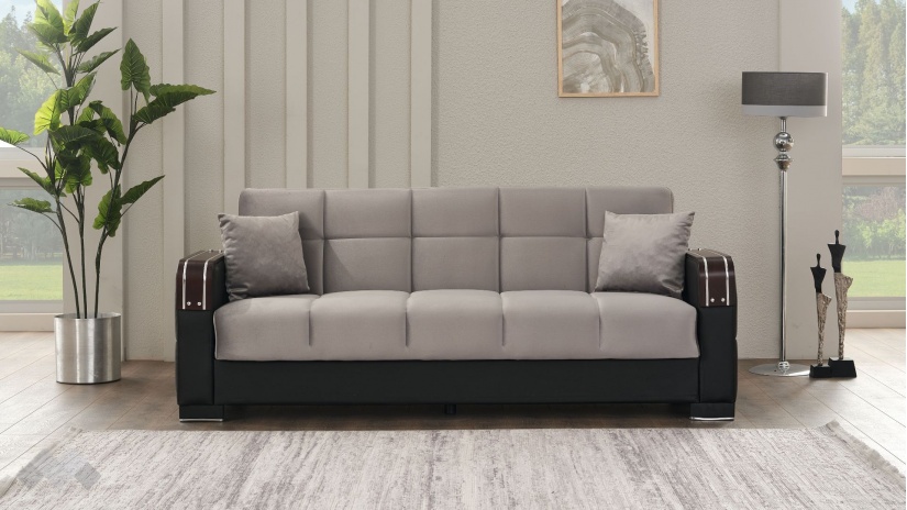 Диван Малатия триместни сив - изглед 2