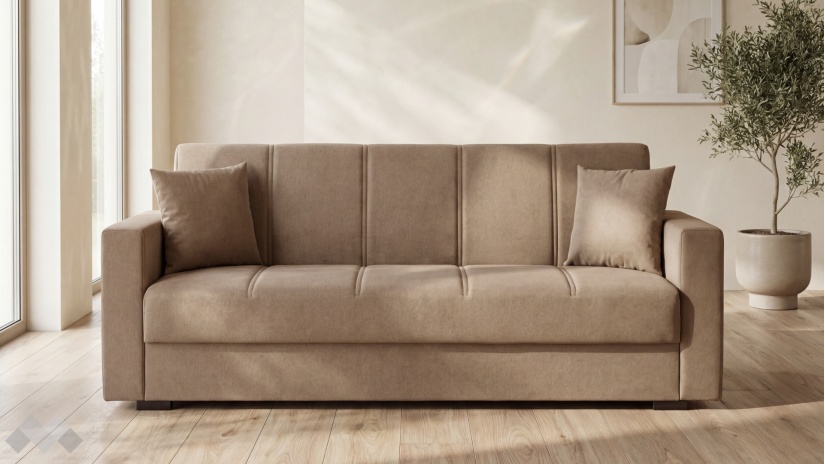 Диван Фиорина триместни кафяв - изглед 1