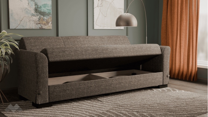 Диван Флоранс триместни кафяв - изглед 3