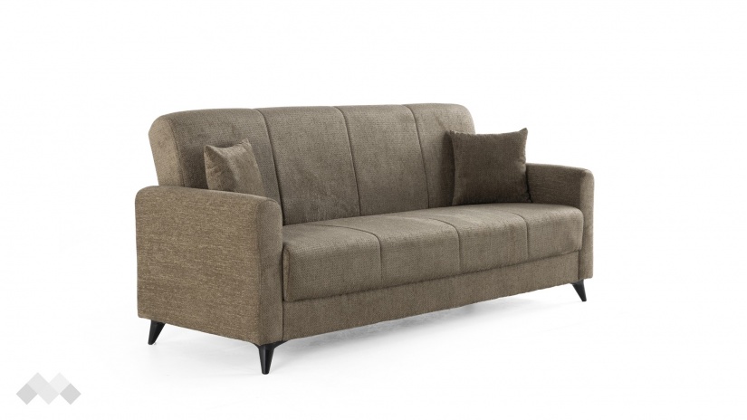 Диван Нуби триместни кафяв - изглед 3