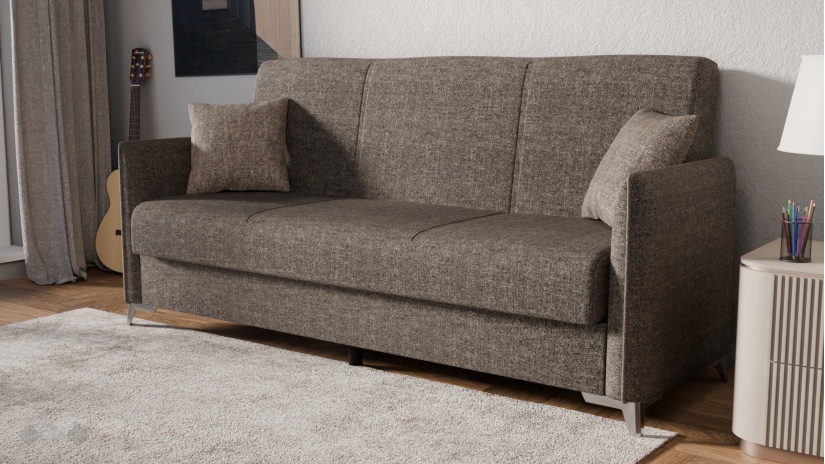 Диван Сафо триместни кафяв - изглед 1