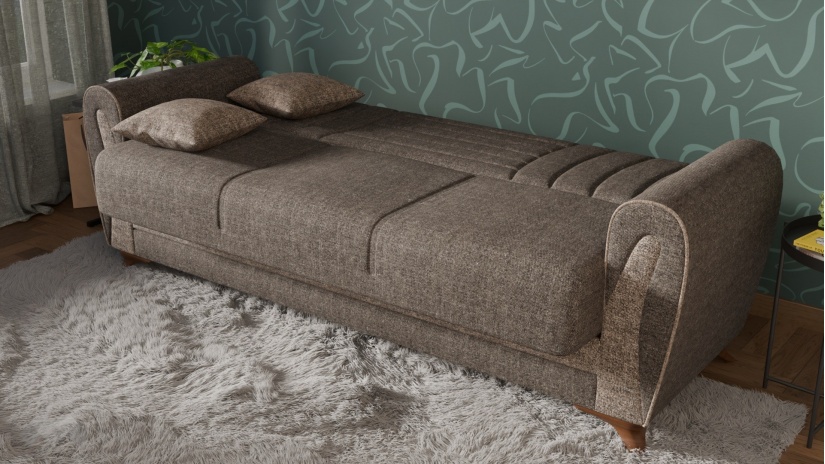 Диван Серен триместни кафяв - изглед 4