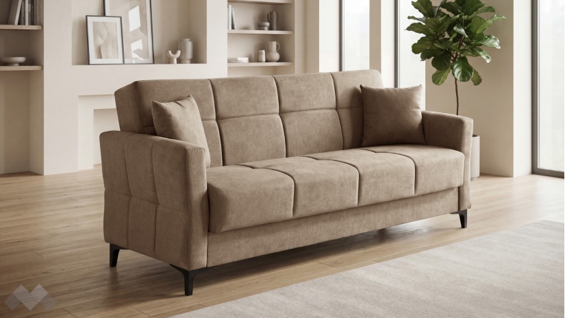 Диван Танго триместни кафяв - изглед 1