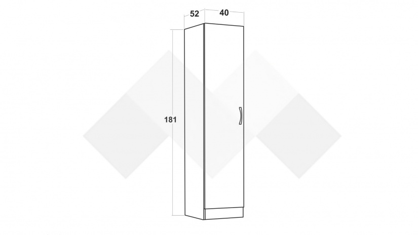 Гардероб Галати еднокрилни дъб вотан светъл с антрацит - изглед 3 - МебелМаг Гардероб Галати еднокрилни дъб вотан светъл с антрацит - изглед 3