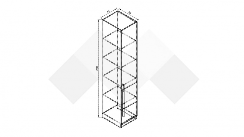 Гардероб Комо еднокрилни орех селект тъмен с кашмир - изглед 2 - МебелМаг Гардероб Комо еднокрилни орех селект тъмен с кашмир - изглед 2