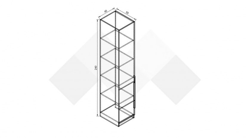 Гардероб Комо еднокрилни орех селект тъмен с кашмир - изглед 2 - МебелМаг Гардероб Комо еднокрилни орех селект тъмен с кашмир - изглед 2