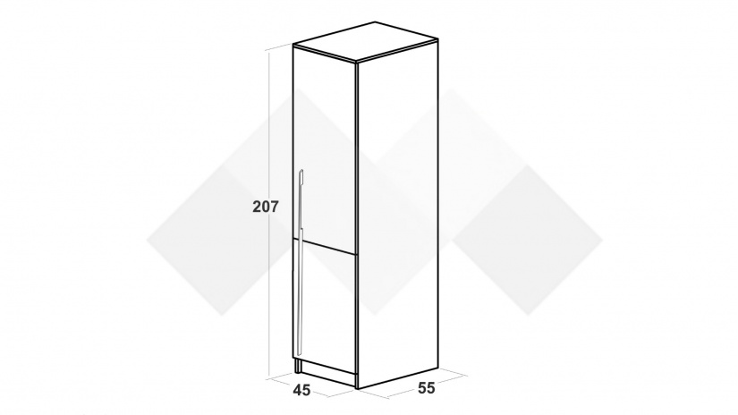 Гардероб Калифорния еднокрилни бяло с бяло гланц и антик - изглед 2