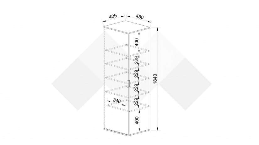 Гардероб Жако еднокрилни дъб артисан с графит - изглед 4