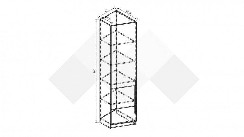 Гардероб Комо еднокрилни орех селект тъмен с кашмир - изглед 2 - МебелМаг Гардероб Комо еднокрилни орех селект тъмен с кашмир - изглед 2