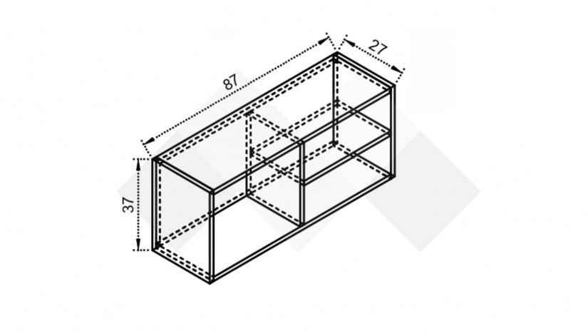 Етажерка Комо с открити рафтове орех селект тъмен - изглед 2 - МебелМаг Етажерка Комо с открити рафтове орех селект тъмен - изглед 2