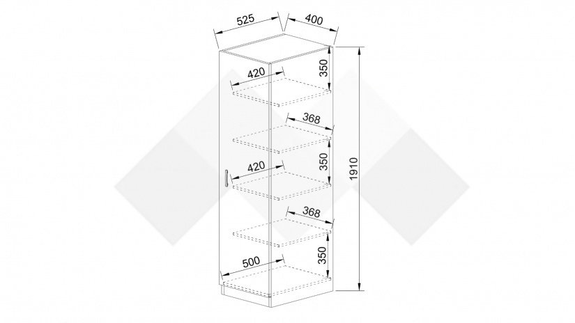 Гардероб Бъфало еднокрилни мока с лате - изглед 6
