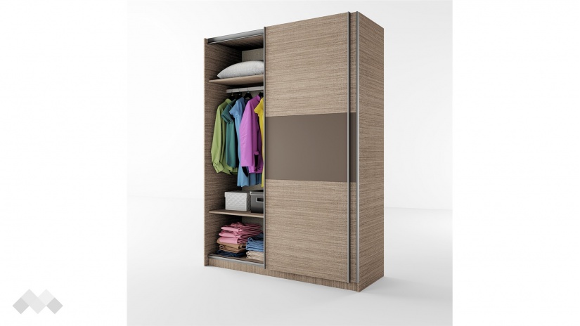 Гардероб Хартфорт с плъзгащи врати мока с лате - изглед 2
