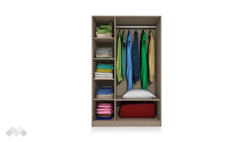 Гардероб Провидънс трикрилни мока с лате - изглед 4