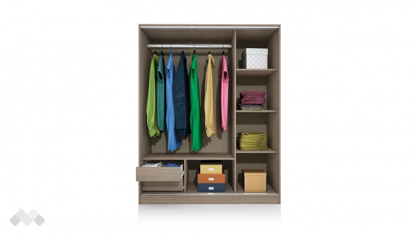 Гардероб Ричмънд с плъзгащи врати мока с лате - изглед 5