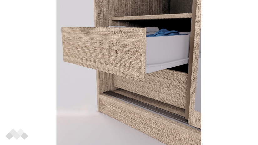 Гардероб Ричмънд с плъзгащи врати мока с лате - изглед 9