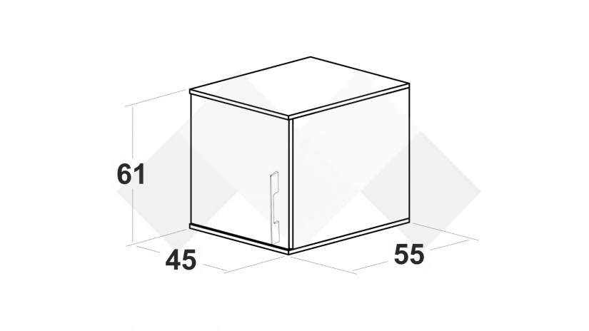 Горен шкаф Калифорния бял с бял гланц - изглед 2