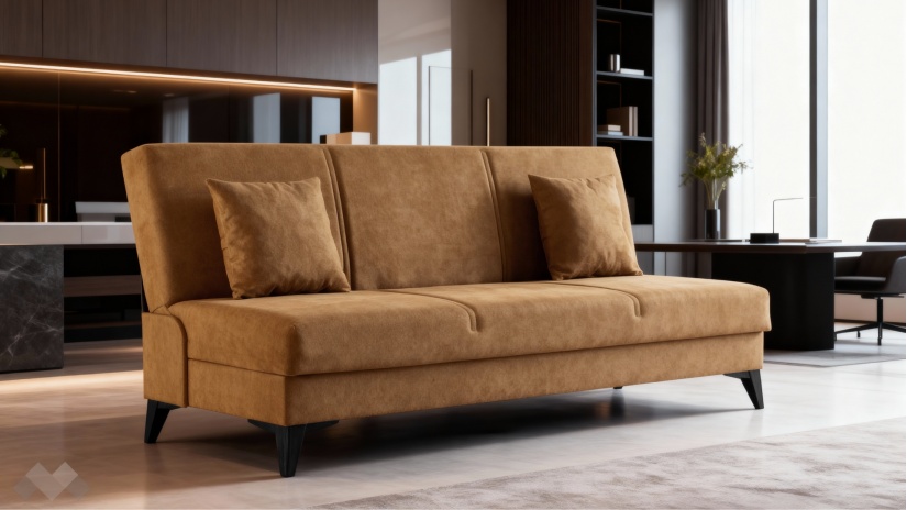 Клик-клак канапе Мерит триместни горчица - изглед 1