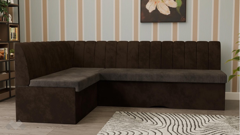 Кухненски ъгъл Кариби с посока кафяв - изглед 2 - МебелМаг Кухненски ъгъл Кариби с посока кафяв - изглед 2