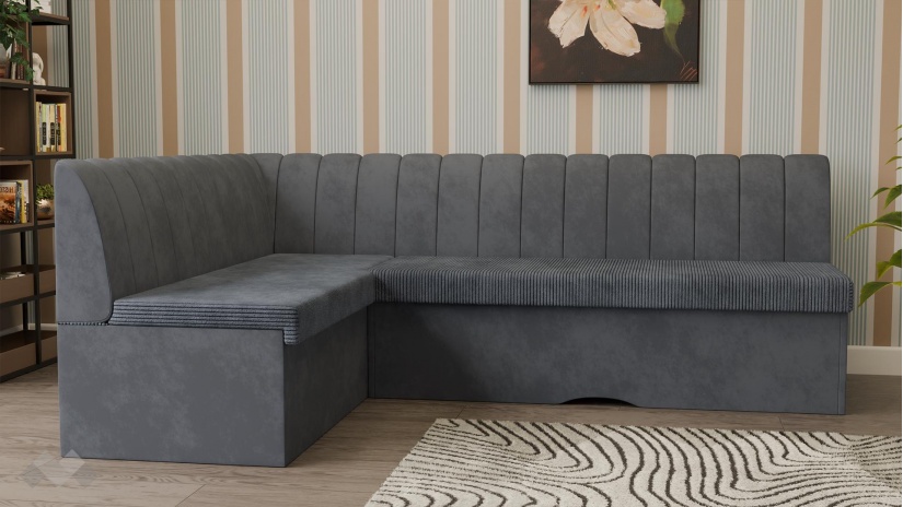 Кухненски ъгъл Кариби с посока сив - изглед 2 - МебелМаг Кухненски ъгъл Кариби с посока сив - изглед 2