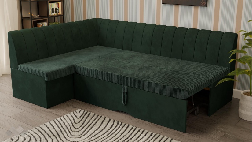 Кухненски ъгъл Кариби с посока зелен - изглед 4 - МебелМаг Кухненски ъгъл Кариби с посока зелен - изглед 4