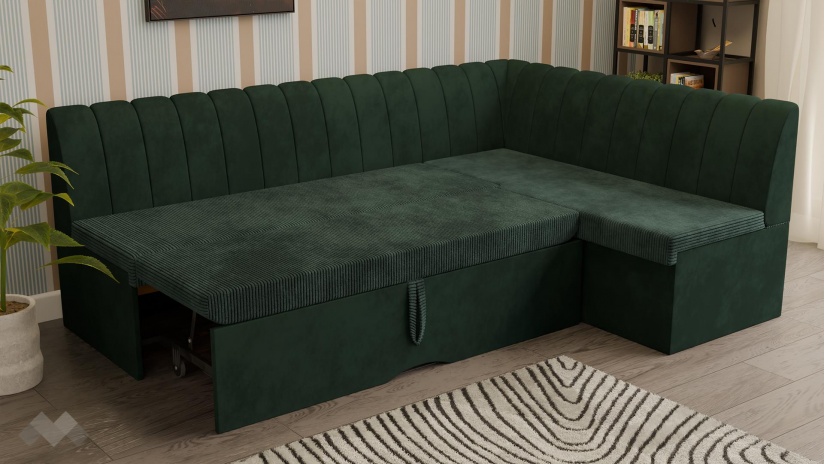 Кухненски ъгъл Кариби с посока зелен - изглед 4 - МебелМаг Кухненски ъгъл Кариби с посока зелен - изглед 4