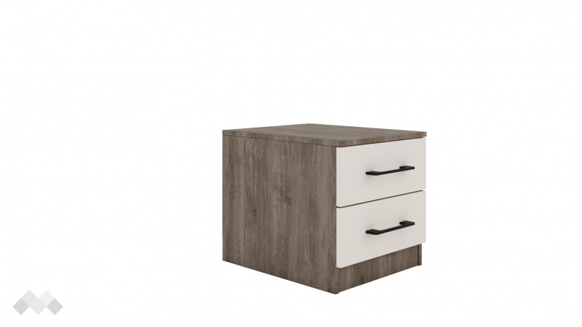Нощен шкаф Комо орех селект тъмен с кашмир - изглед 1 - МебелМаг Нощен шкаф Комо орех селект тъмен с кашмир - изглед 1