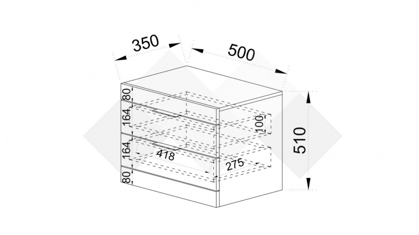 Нощен шкаф Пит мока с лате - изглед 4 - МебелМаг Нощен шкаф Пит мока с лате - изглед 4