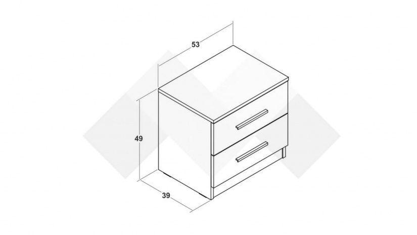 Нощен шкаф Ривас дафне - изглед 2 - МебелМаг Нощен шкаф Ривас дафне - изглед 2