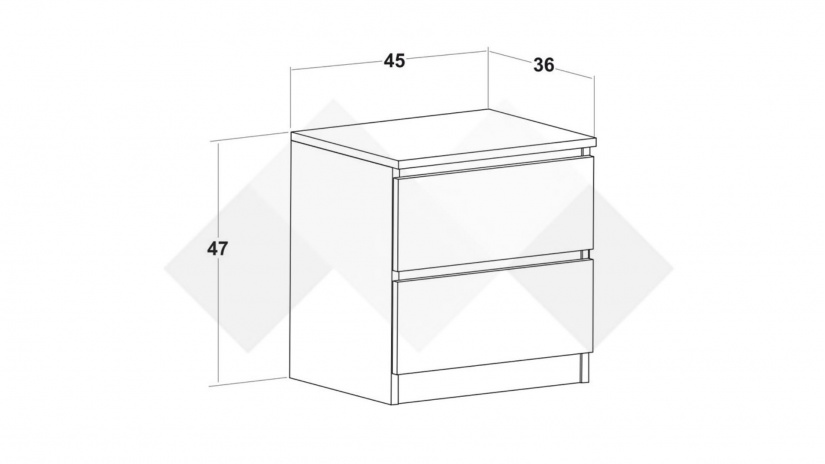 Нощен шкаф Борей дъб вотан светъл с антрацит - изглед 2 - МебелМаг Нощен шкаф Борей дъб вотан светъл с антрацит - изглед 2