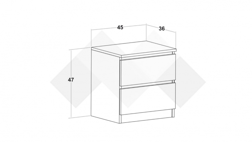 Нощен шкаф Борей браун силвърджак - изглед 2 - МебелМаг Нощен шкаф Борей браун силвърджак - изглед 2
