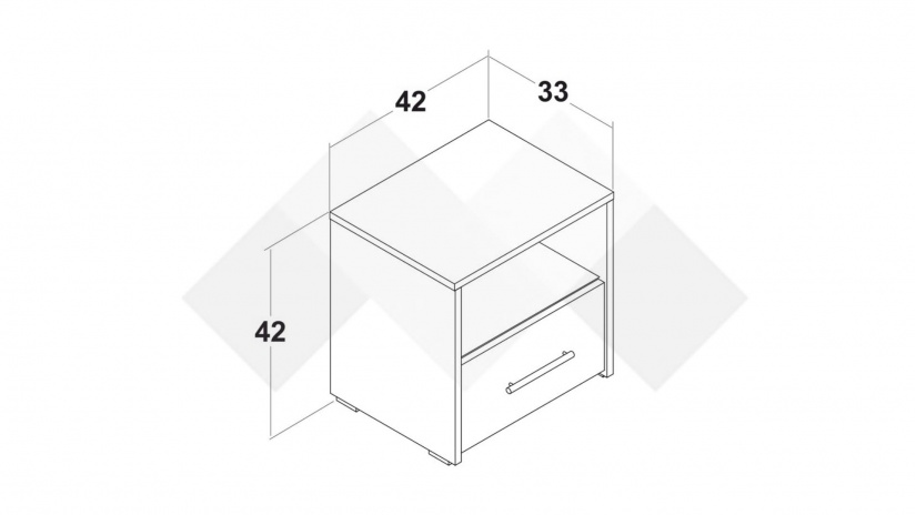 Нощен шкаф Вангард артизан с бяло - изглед 3 - МебелМаг Нощен шкаф Вангард артизан с бяло - изглед 3
