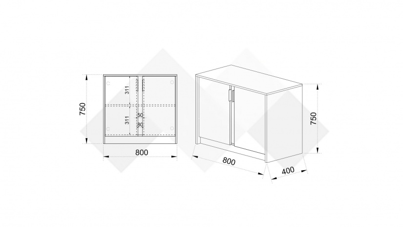 Офис шкаф Кашмир кашмир - изглед 3