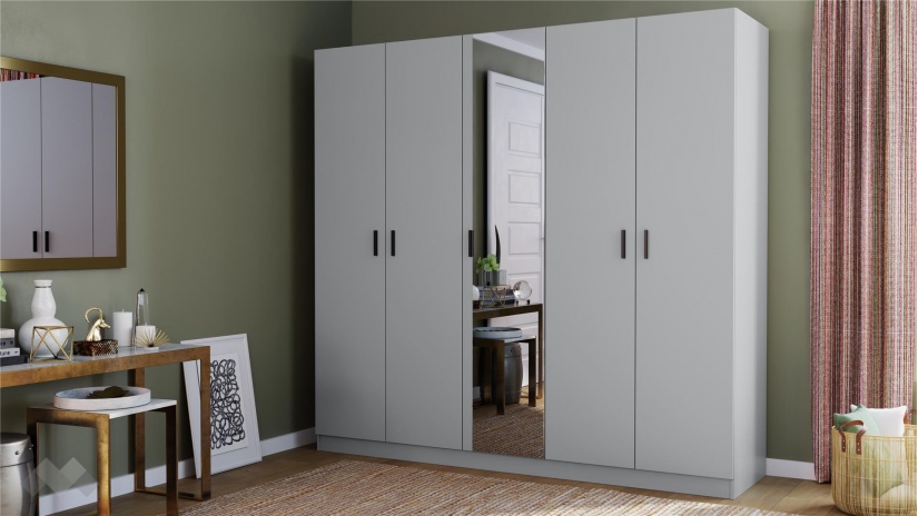 Гардероб Скай петкрилни нардо сив - изглед 1