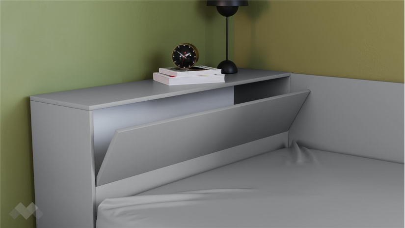 Приста с ракла 120/190 Скай с включен матрак Бонел 120/190 нардо сив - изглед 4