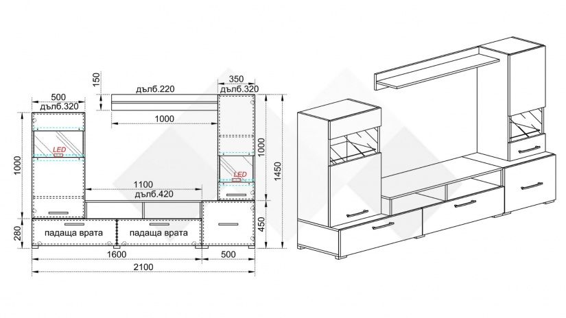 Секция Аксел модулни сонома арвен - изглед 3