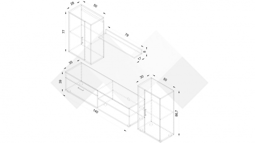 Секция Бърно модулни светъл олд стайл с матера - изглед 4