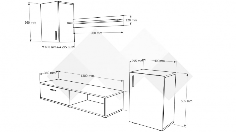 Секция Лима модулни дъб сонома - изглед 3 - МебелМаг Секция Лима модулни дъб сонома - изглед 3