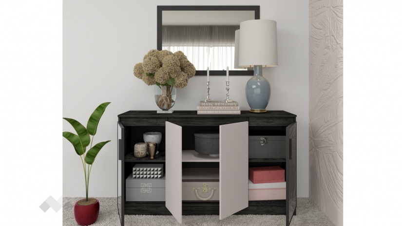 Скрин Лондон дъб герано с кашмир - изглед 2 - МебелМаг Скрин Лондон дъб герано с кашмир - изглед 2