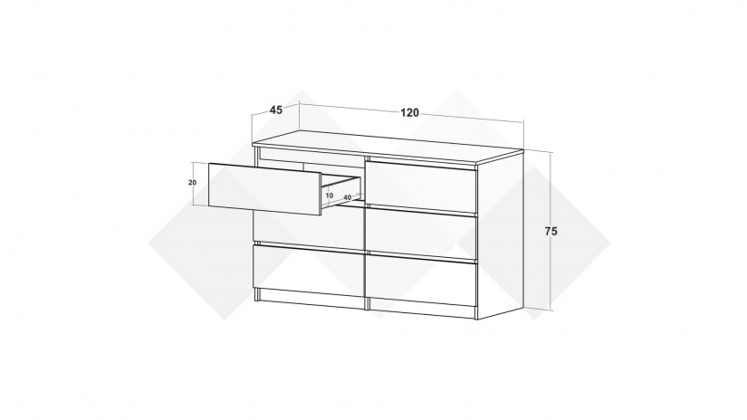Скрин Никола златен дъб с антрацит - изглед 4 - МебелМаг Скрин Никола златен дъб с антрацит - изглед 4
