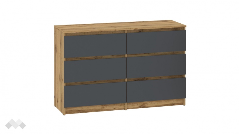 Скрин Никола златен дъб с антрацит - изглед 1 - МебелМаг Скрин Никола златен дъб с антрацит - изглед 1