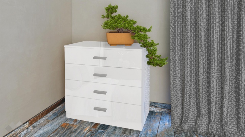 Скрин Шайн бял гланц - изглед 1 - МебелМаг Скрин Шайн бял гланц - изглед 1