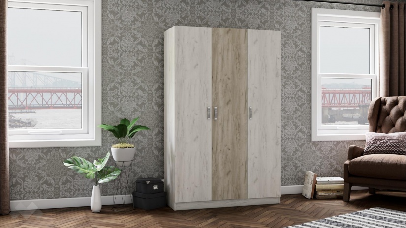 Спален комплект Адам А1 дъб крафт бял - изглед 6 - МебелМаг Спален комплект Адам А1 дъб крафт бял - изглед 6