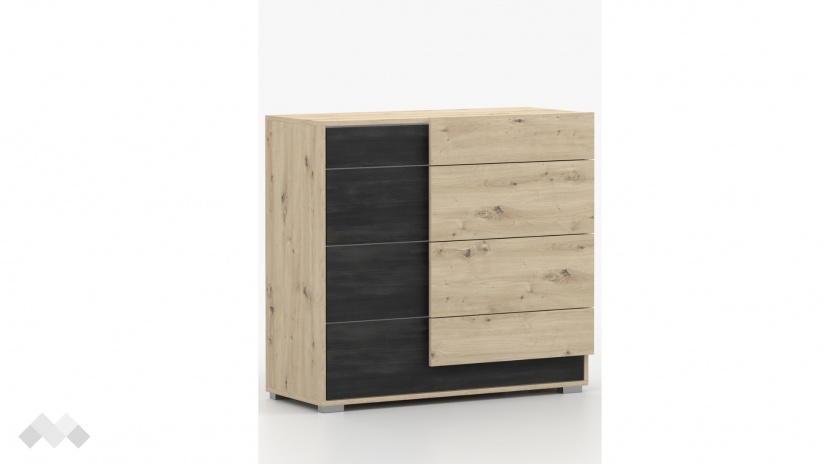 Спален комплект Бафра дъб артисан с тъмен норвежки бор - изглед 8