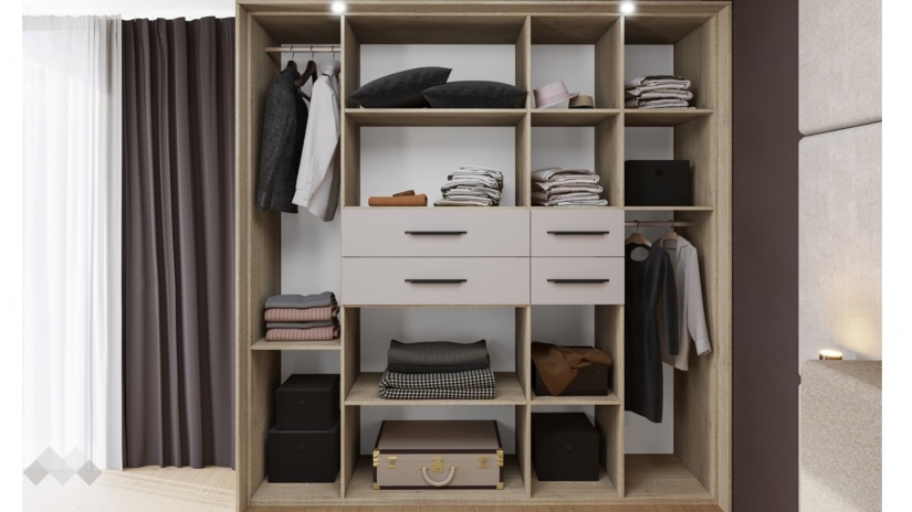 Спален комплект Емили с включен матрак Бонел 160/200 дъб кота кремона с кашмир - изглед 5 - МебелМаг Спален комплект Емили с включен матрак Бонел 160/200 дъб кота кремона с кашмир - изглед 5