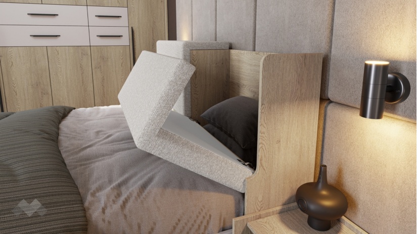 Спален комплект Емили с включен матрак Бонел 160/200 дъб кота кремона с кашмир - изглед 3 - МебелМаг Спален комплект Емили с включен матрак Бонел 160/200 дъб кота кремона с кашмир - изглед 3