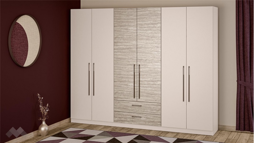 Спален комплект Керина памучно бежов с траверт - изглед 6