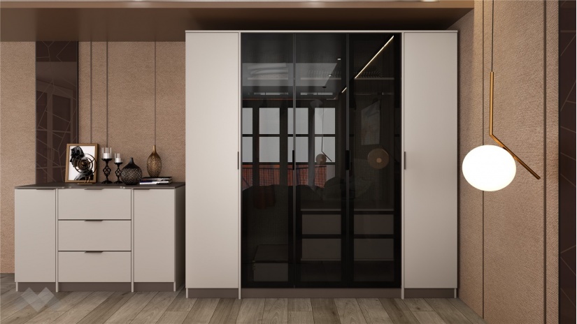 Спален комплект Лусо с включен матрак Бонел 160/200 кашмир с лате - изглед 8 - МебелМаг Спален комплект Лусо с включен матрак Бонел 160/200 кашмир с лате - изглед 8